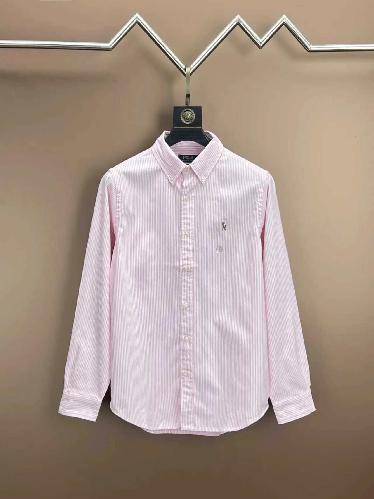 P360 Polo 25ss new logo embroidered striped square collar casual long-sleeved shirt, men's size: XS.S.M.L.XL.